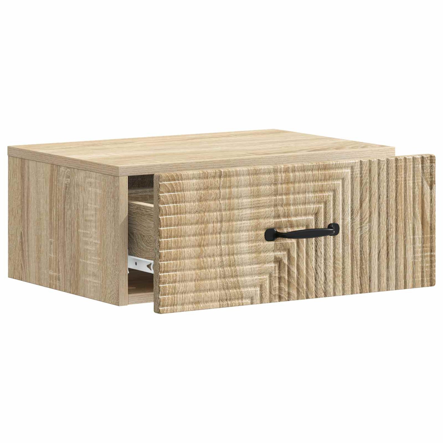 Vegghengt Nattbord med skuff 2 pcs Sonoma eik 49 x 34,5 x 20 cm