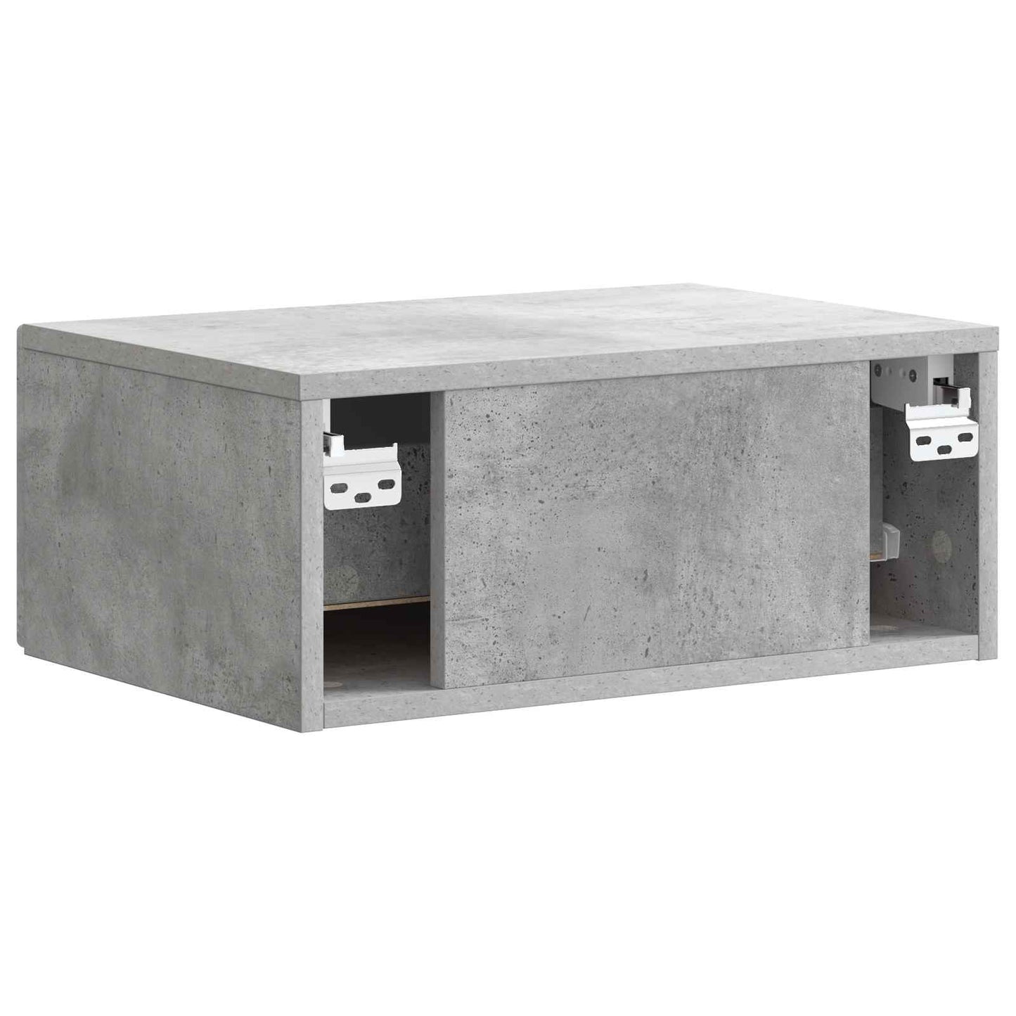 Vegghengt Nattbord Betonggrå 49 x 34,5 x 20 cm Konstruert tre