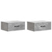 Vegghengt Nattbord med skuff 2 pcs Betonggrå 49 x 34,5 x 20 cm