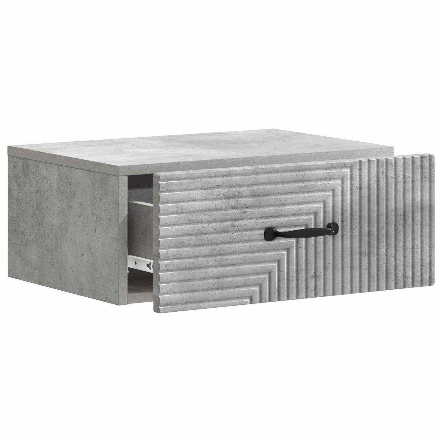 Vegghengt Nattbord med skuff 2 pcs Betonggrå 49 x 34,5 x 20 cm