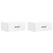 Vegghengt Nattbord 2 pcs Høgglans hvit 49 x 34,5 x 20 cm