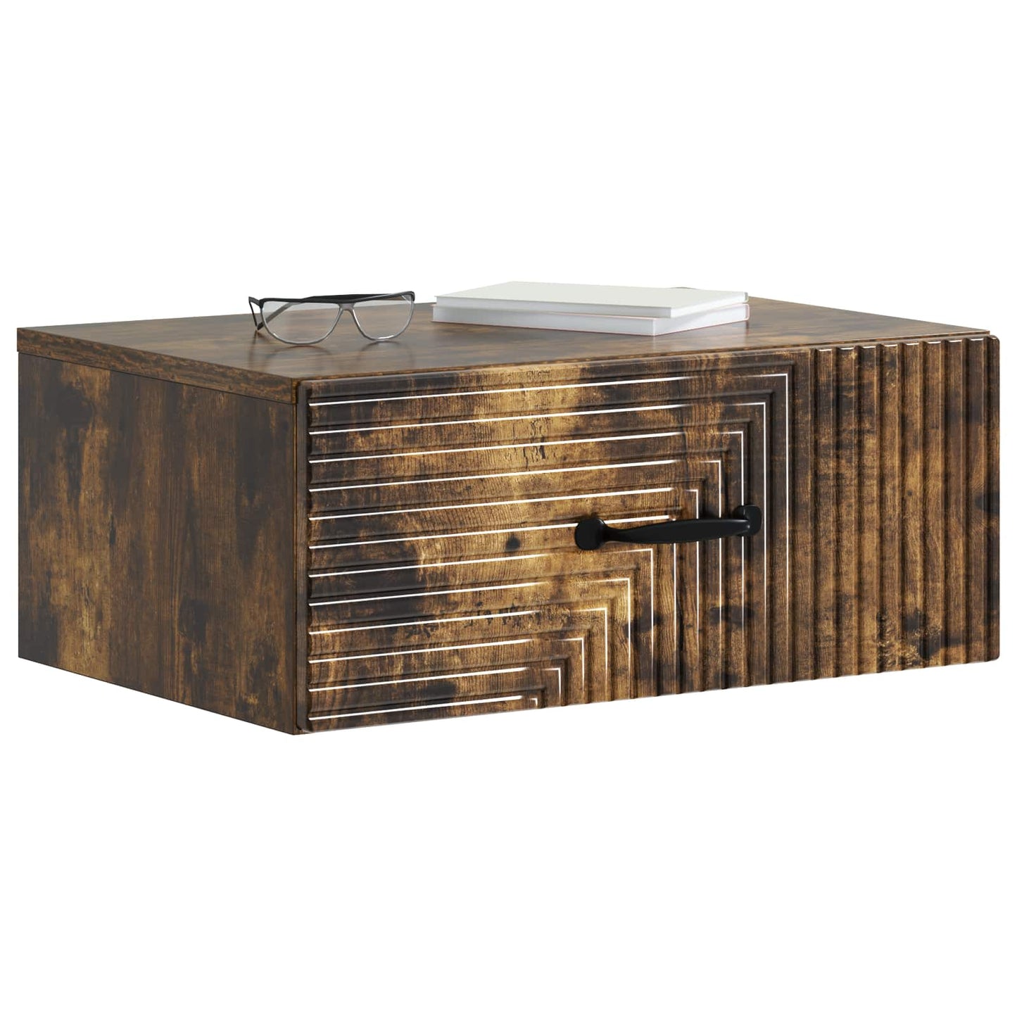 Vegghengt Nattbord Røkt Eik 49 x 34,5 x 20 cm Konstruert tre