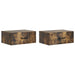 Vegghengt Nattbord med skuff 2 pcs Røkt Eik 49 x 34,5 x 20 cm