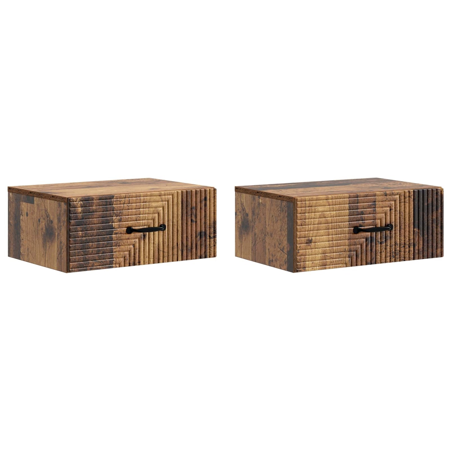 Vegghengt Nattbord 2 pcs Gammelt tre 49 x 34,5 x 20 cm
