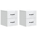 Vegghengt Nattbord 2 pcs Hvit 34,5 x 33 x 40 cm Konstruert tre