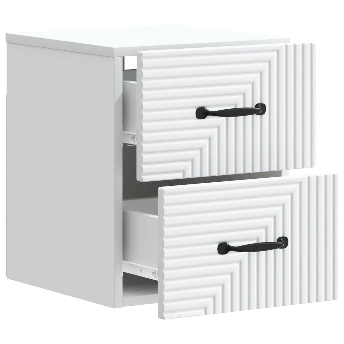 Vegghengt Nattbord 2 pcs Hvit 34,5 x 33 x 40 cm Konstruert tre