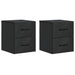Vegghengt Nattbord 2 pcs Svart 34,5 x 33 x 40 cm Konstruert tre
