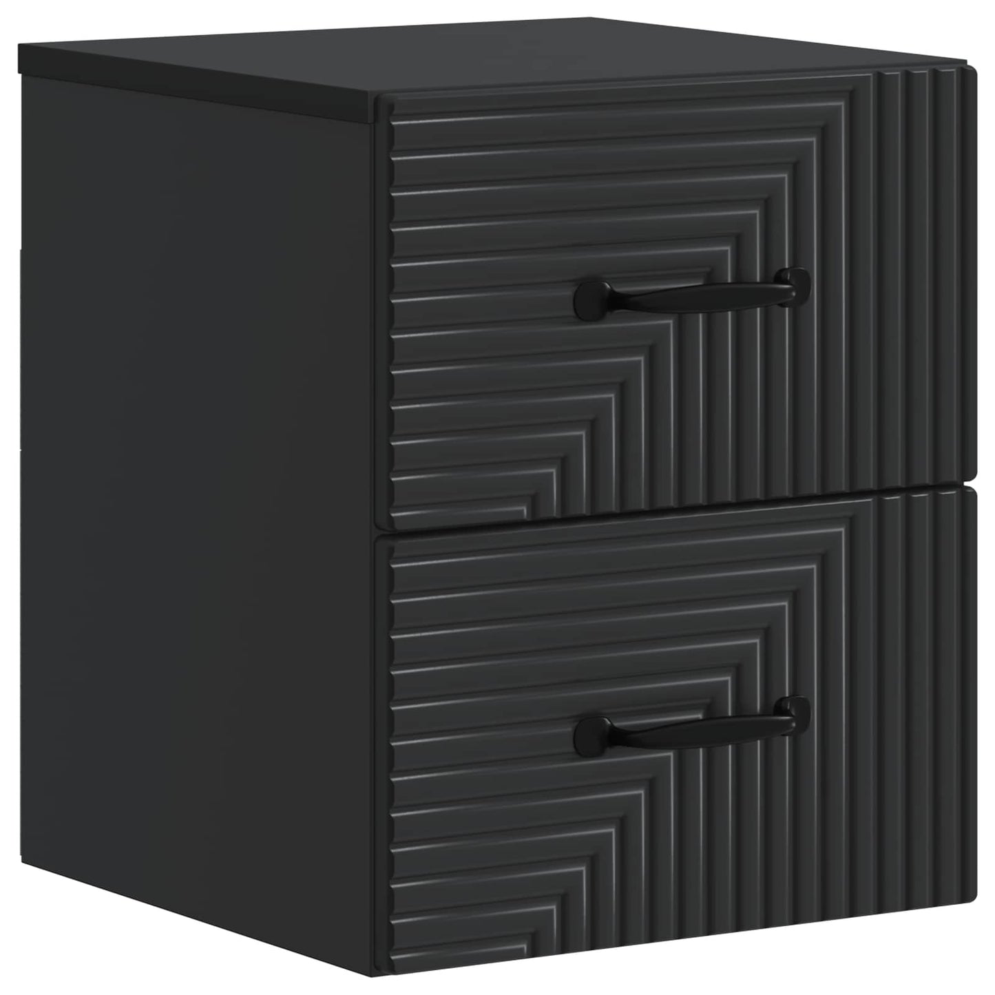 Vegghengt Nattbord 2 pcs Svart 34,5 x 33 x 40 cm Konstruert tre