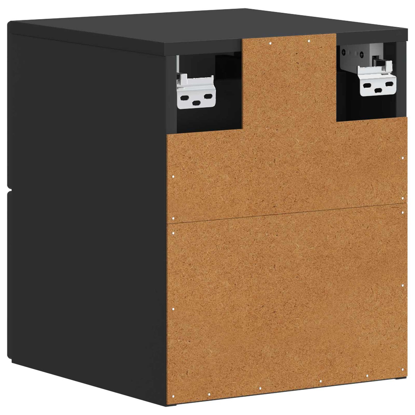 Vegghengt Nattbord 2 pcs Svart 34,5 x 33 x 40 cm Konstruert tre