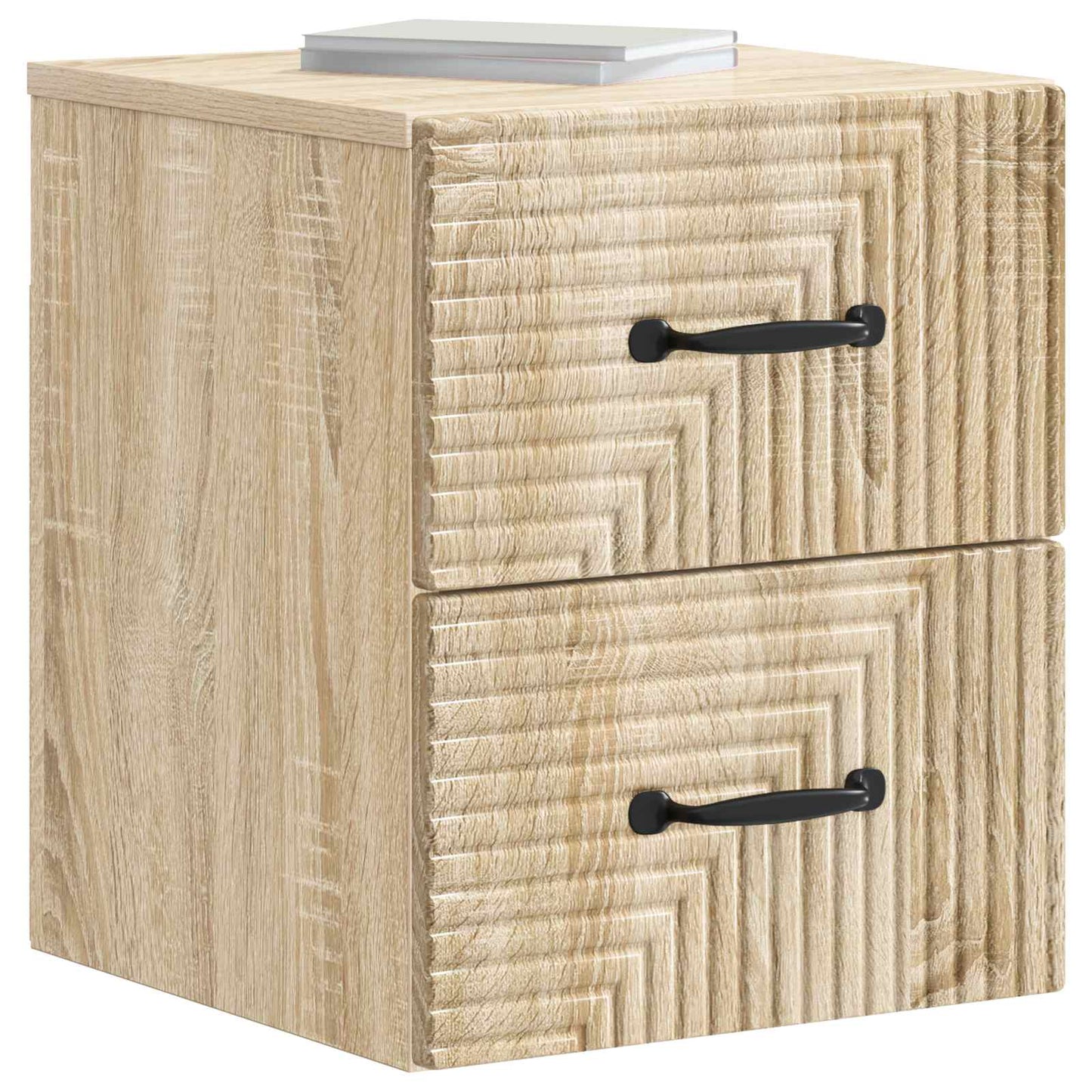 Vegghengt Nattbord Sonoma eik 34,5 x 33 x 40 cm Konstruert tre