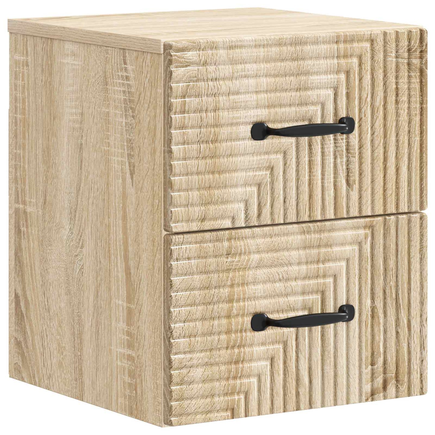 Vegghengt Nattbord med skuff 2 pcs Sonoma eik 34,5 x 33 x 40 cm