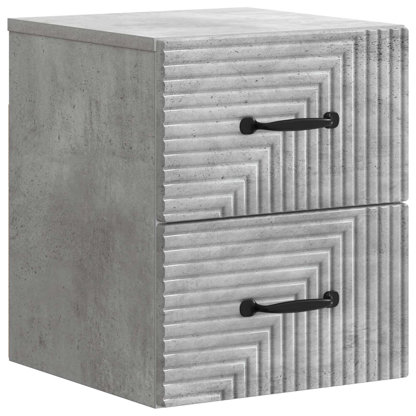 Vegghengt Nattbord med skuff 2 pcs Betonggrå 34,5 x 33 x 40 cm
