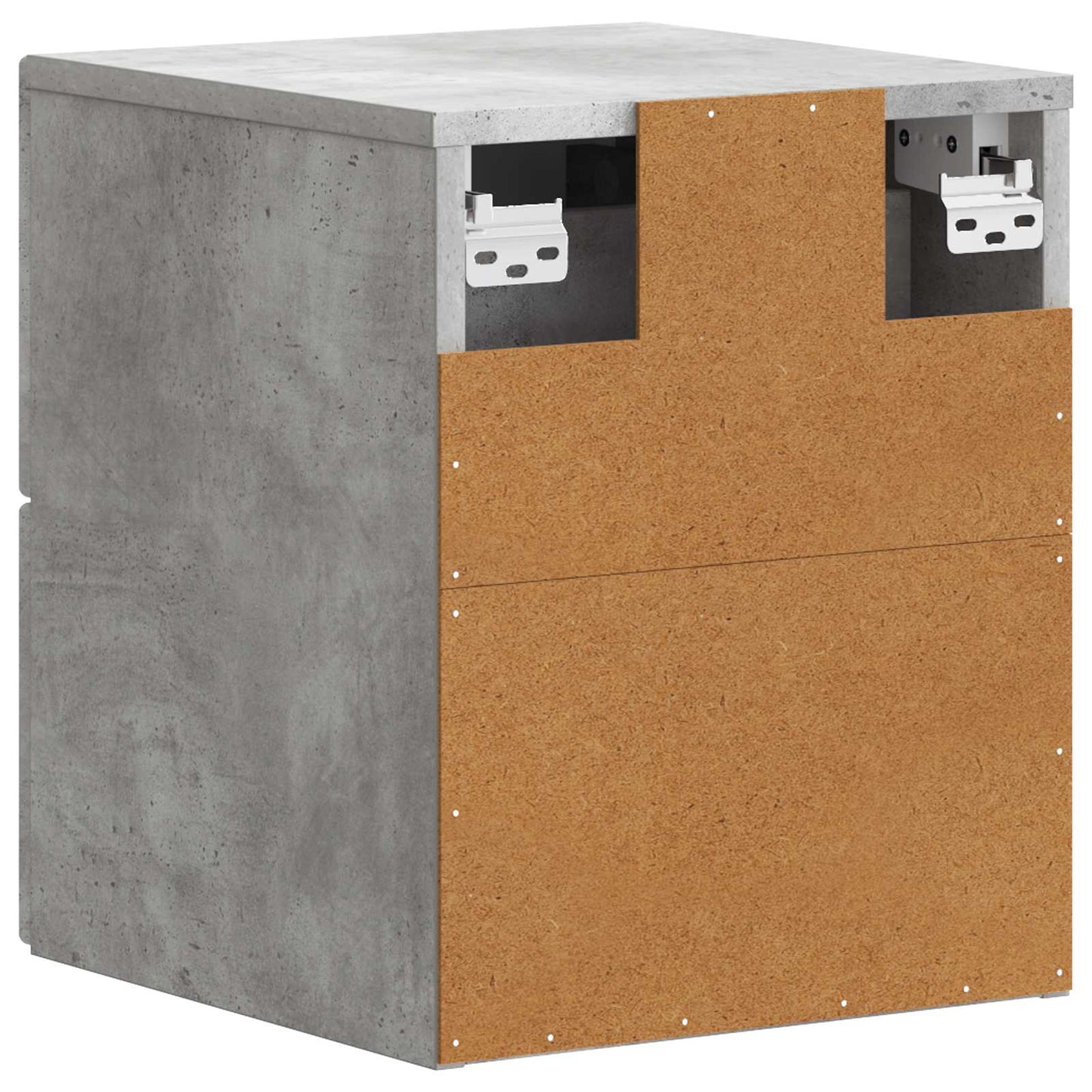 Vegghengt Nattbord med skuff 2 pcs Betonggrå 34,5 x 33 x 40 cm