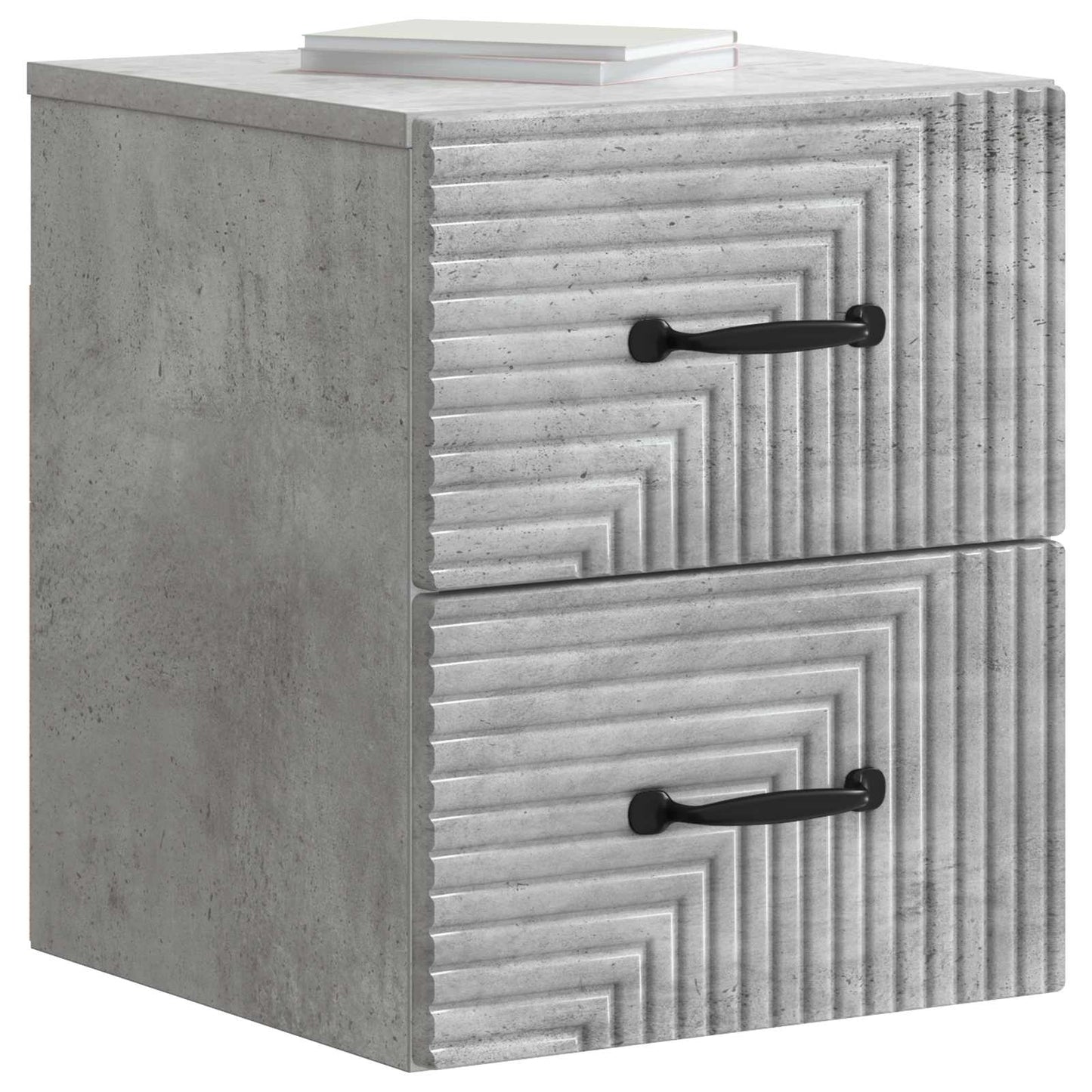 Vegghengt Nattbord med skuff 2 pcs Betonggrå 34,5 x 33 x 40 cm