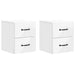 Vegghengt Nattbord 2 pcs Høgglans hvit 34,5 x 33 x 40 cm