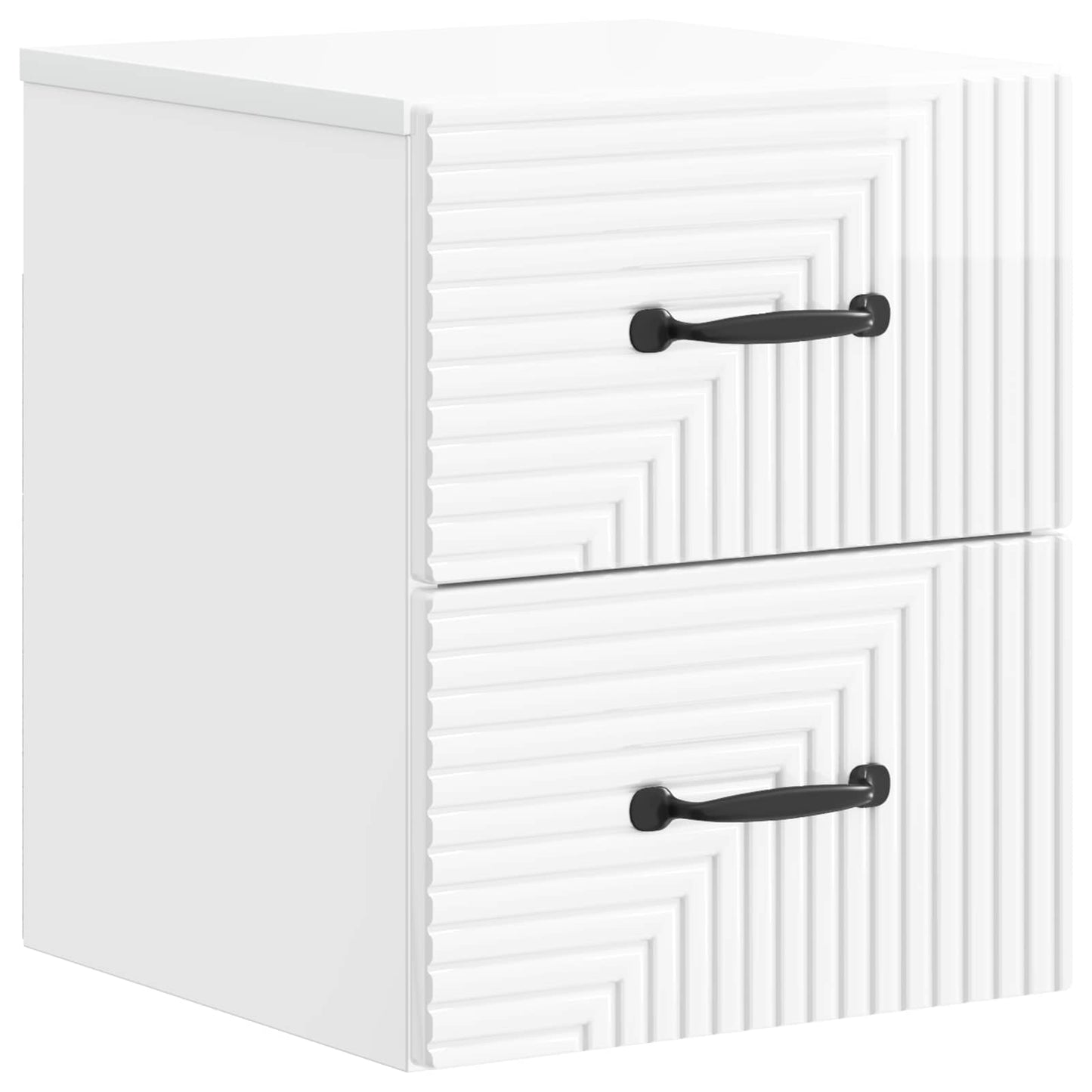 Vegghengt Nattbord 2 pcs Høgglans hvit 34,5 x 33 x 40 cm