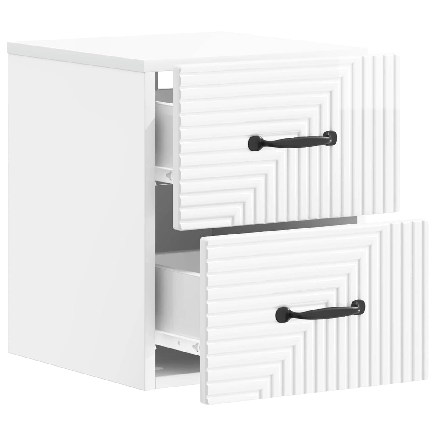 Vegghengt Nattbord 2 pcs Høgglans hvit 34,5 x 33 x 40 cm