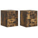 Vegghengt Nattbord med skuff 2 pcs Røkt Eik 34,5 x 33 x 40 cm
