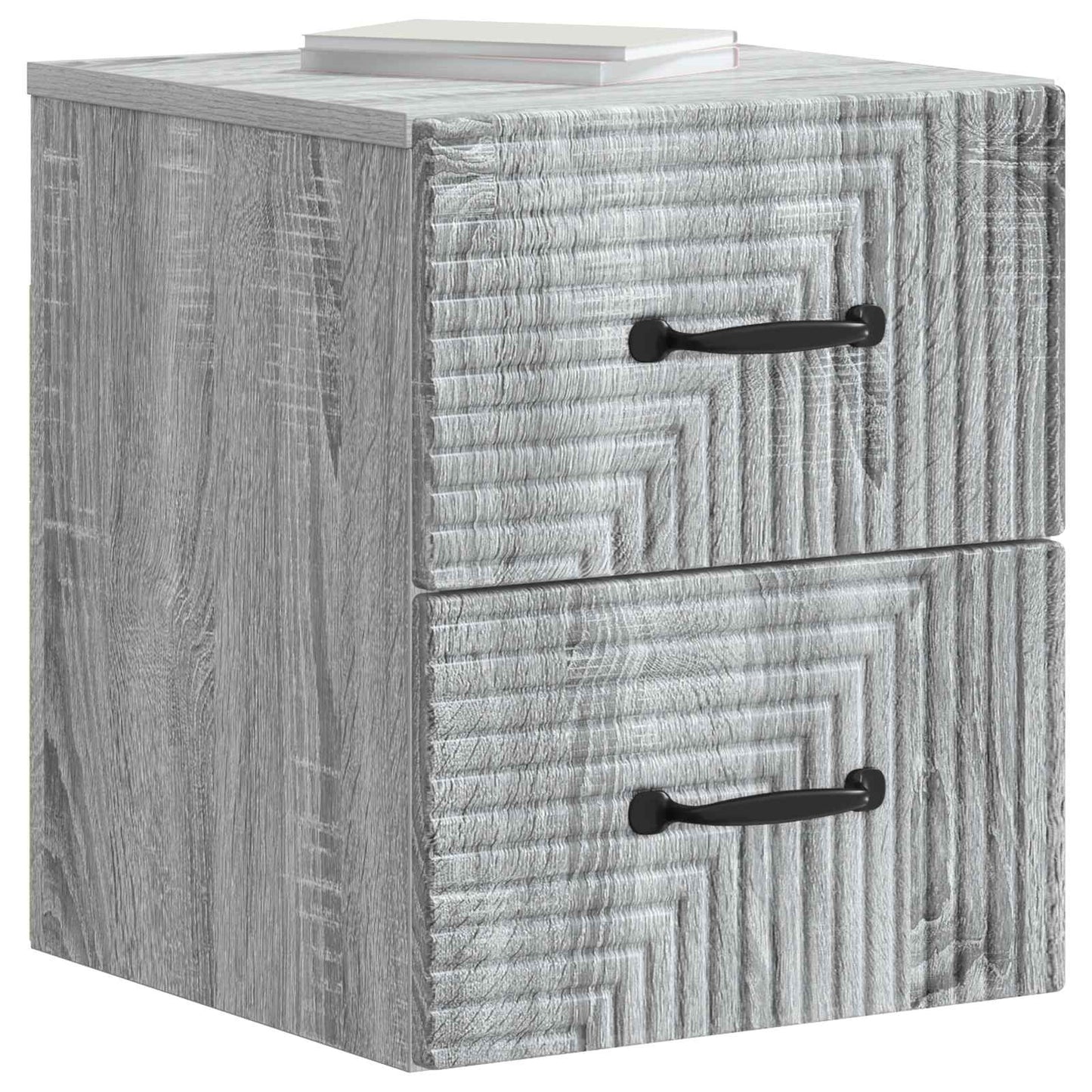 Vegghengt Nattbord med skuff 2 pcs Grå sonoma 34,5 x 33 x 40 cm