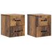 Vegghengt Nattbord 2 pcs Gammelt tre 34,5 x 33 x 40 cm