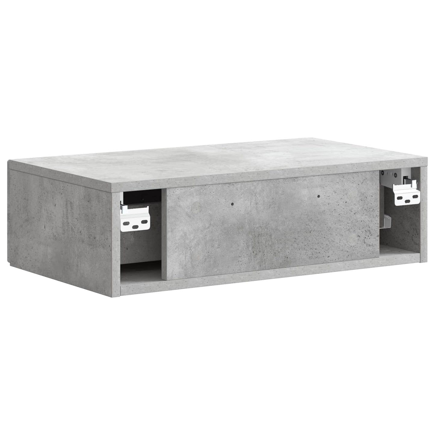 Vegghengt Sidebord Betonggrå 59 x 34,5 x 17 cm Konstruert tre
