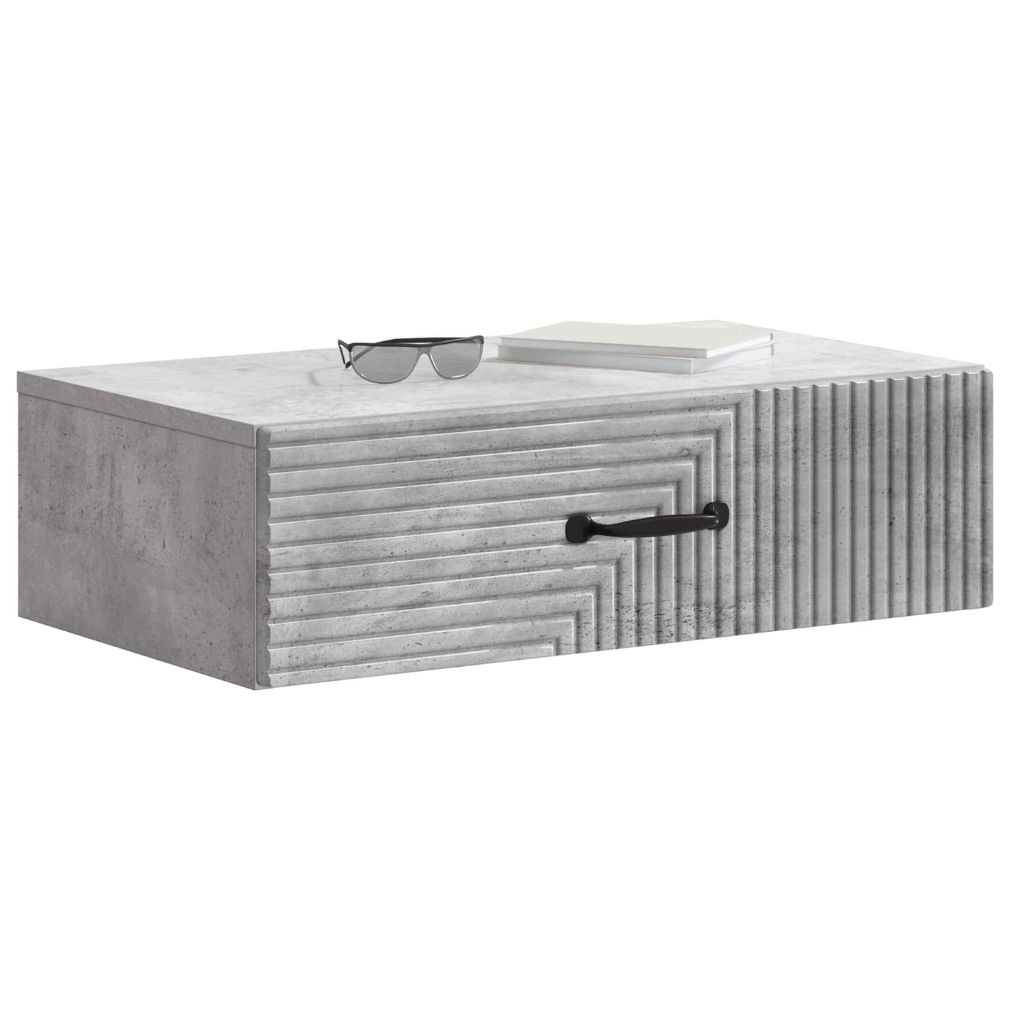 Vegghengt Sidebord Betonggrå 59 x 34,5 x 17 cm Konstruert tre