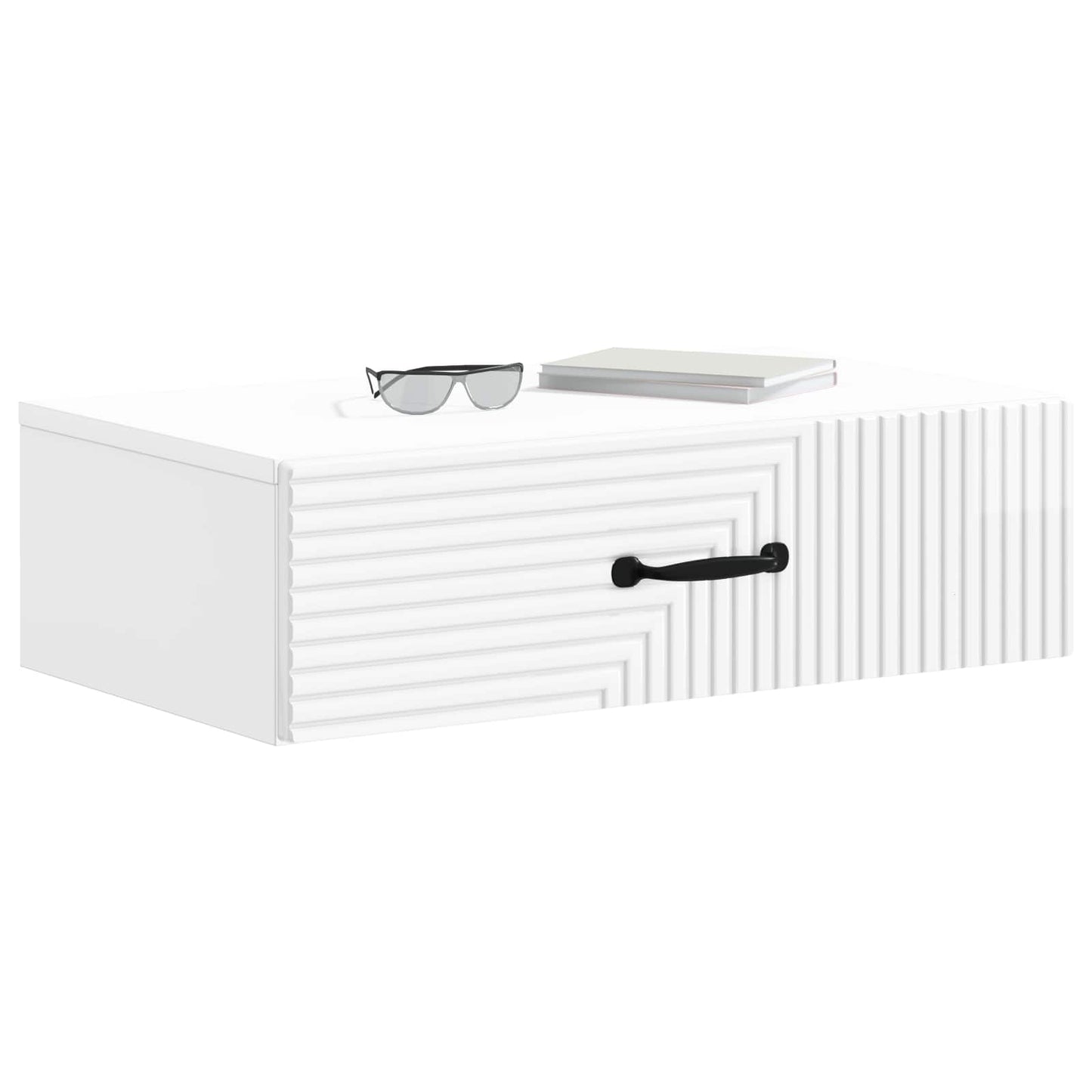 Vegghengt Sidebord Høgglans hvit 59 x 34,5 x 17 cm