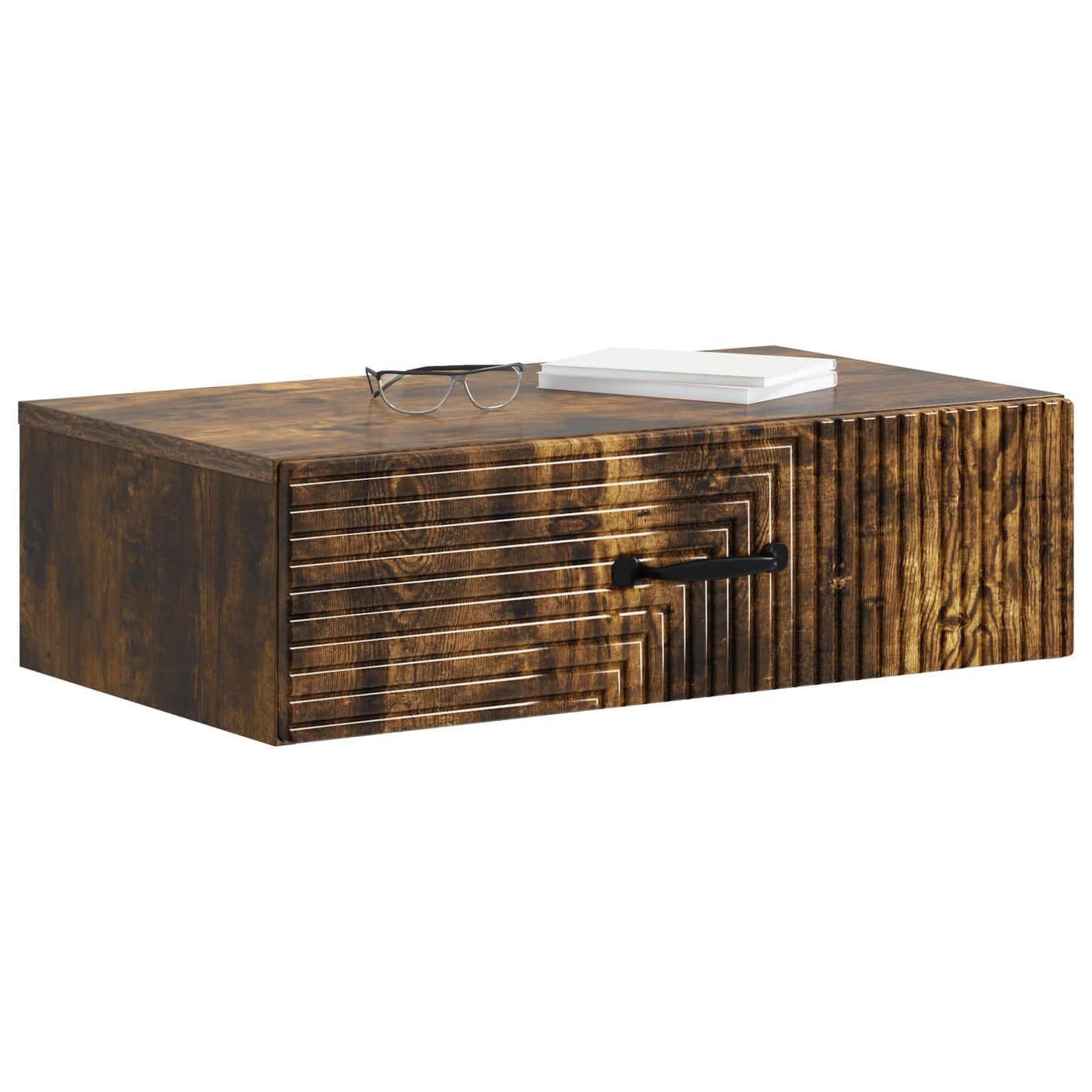 Vegghengt Sidebord Røkt Eik 59 x 34,5 x 17 cm Konstruert tre