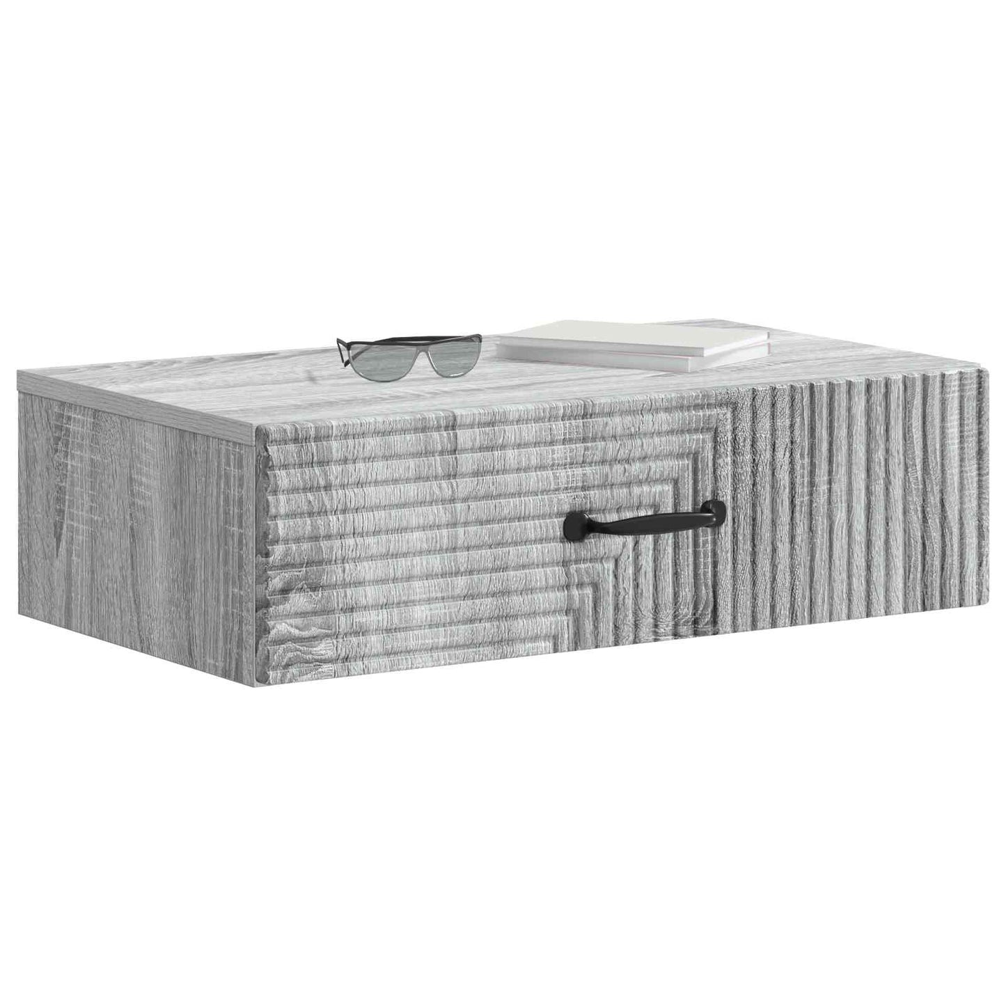 Vegghengt Sidebord Grå sonoma 59 x 34,5 x 17 cm Konstruert tre