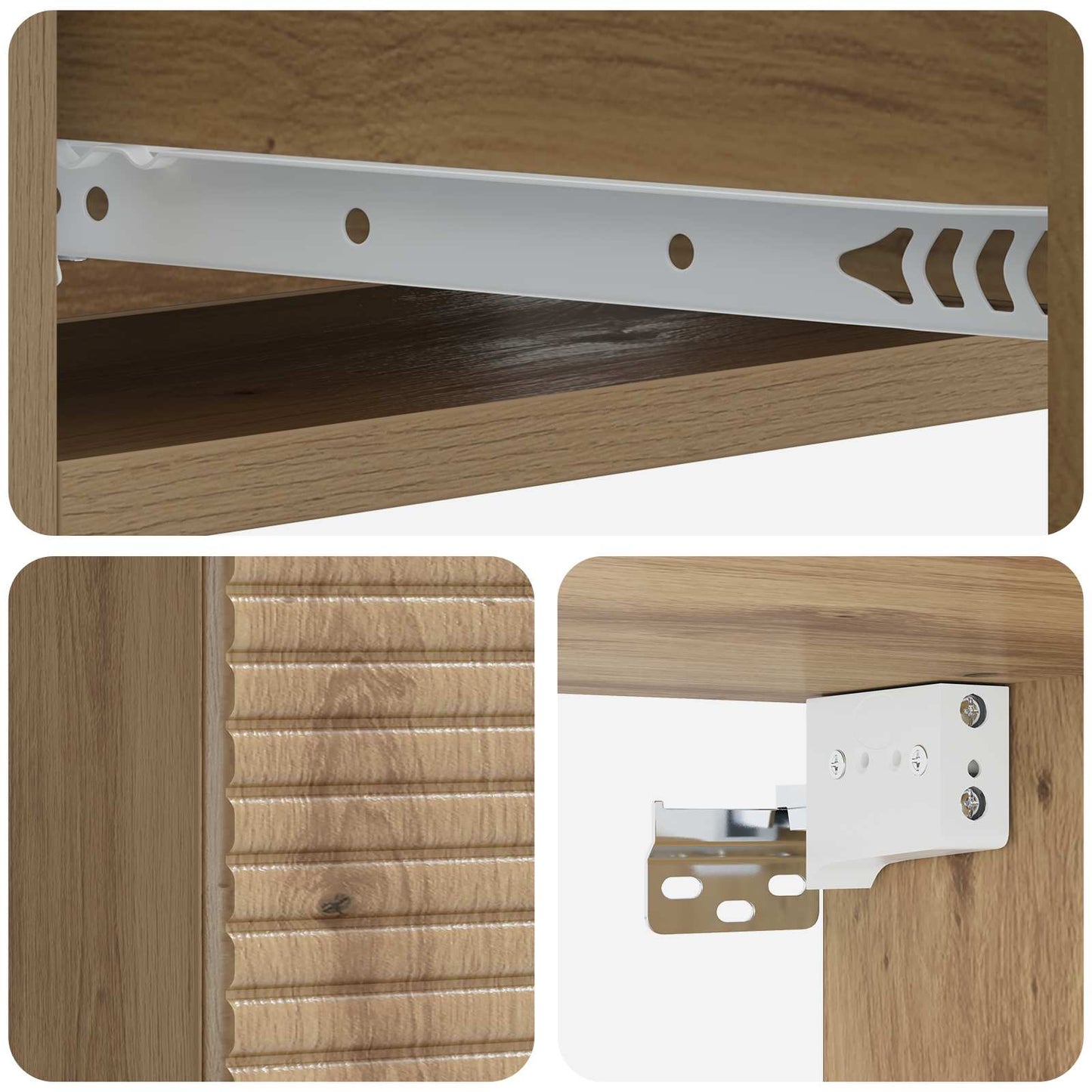 Vegghengt Sidebord 59 x 34,5 x 17 cm Konstruert tre Artisan eik