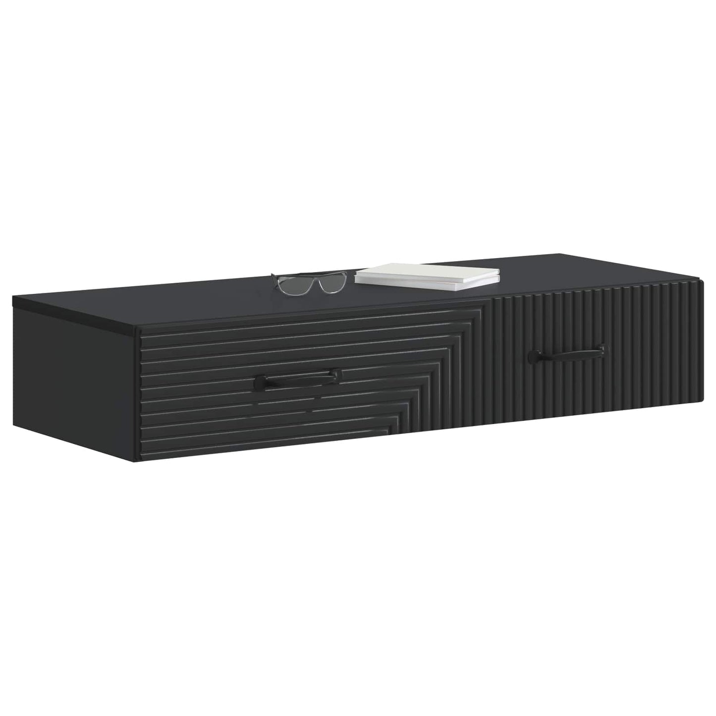 Vegghengt Sidebord Svart 87,5 x 34,5 x 17 cm Konstruert tre