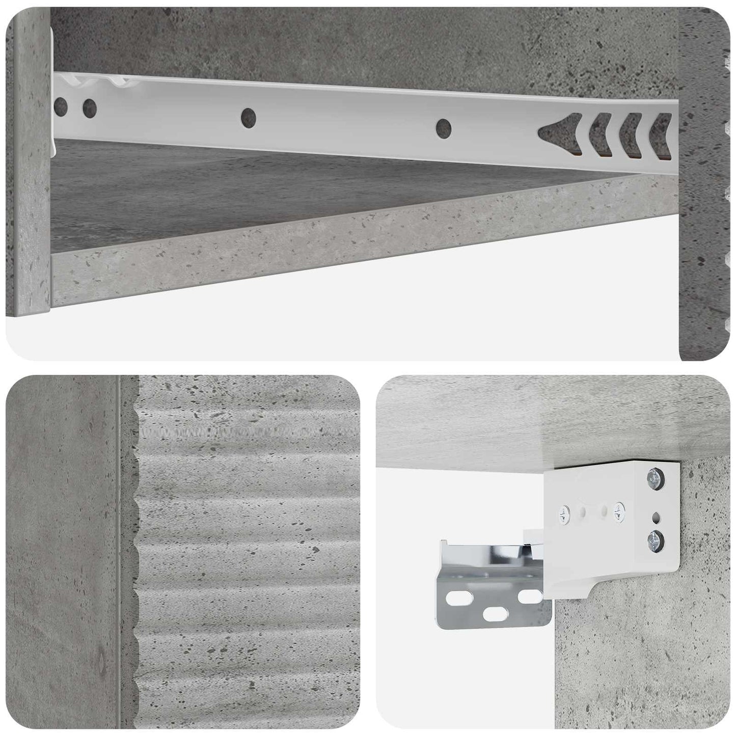 Vegghengt Sidebord Betonggrå 87,5 x 34,5 x 17 cm Konstruert tre