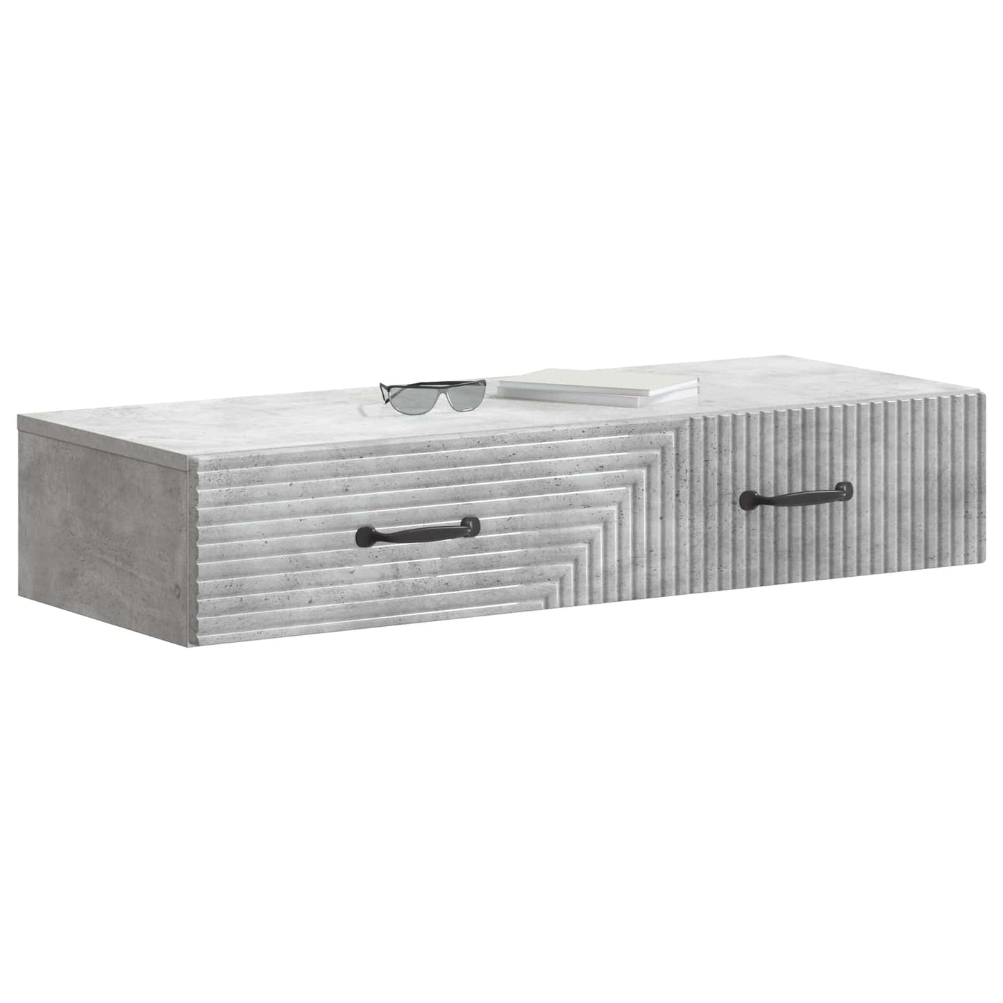 Vegghengt Sidebord Betonggrå 87,5 x 34,5 x 17 cm Konstruert tre