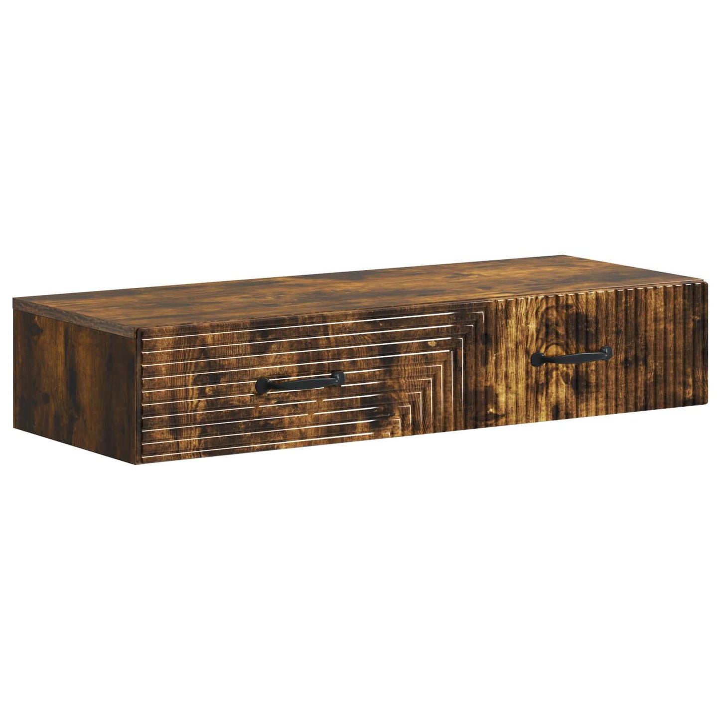 Vegghengt Sidebord Røkt Eik 87,5 x 34,5 x 17 cm Konstruert tre