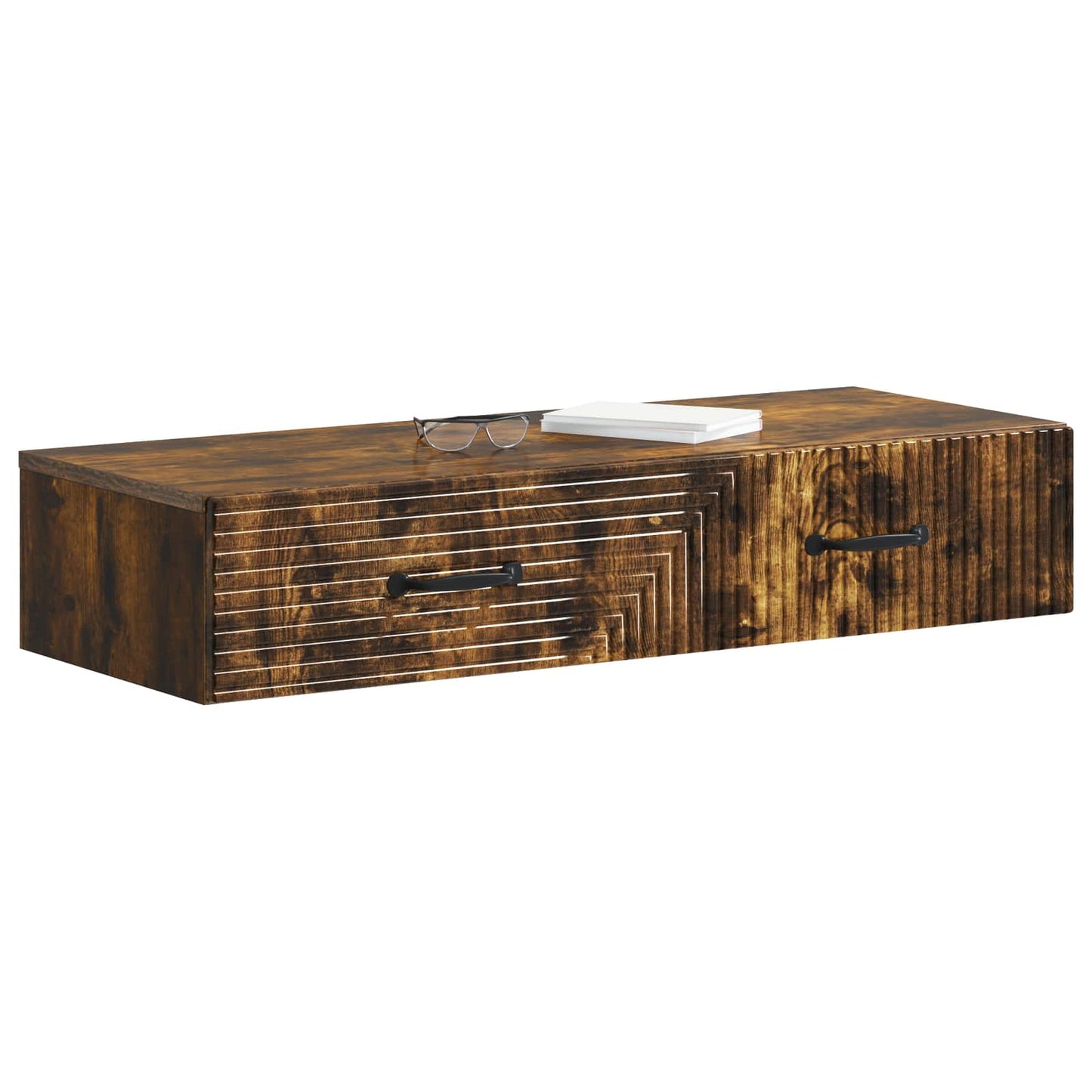 Vegghengt Sidebord Røkt Eik 87,5 x 34,5 x 17 cm Konstruert tre