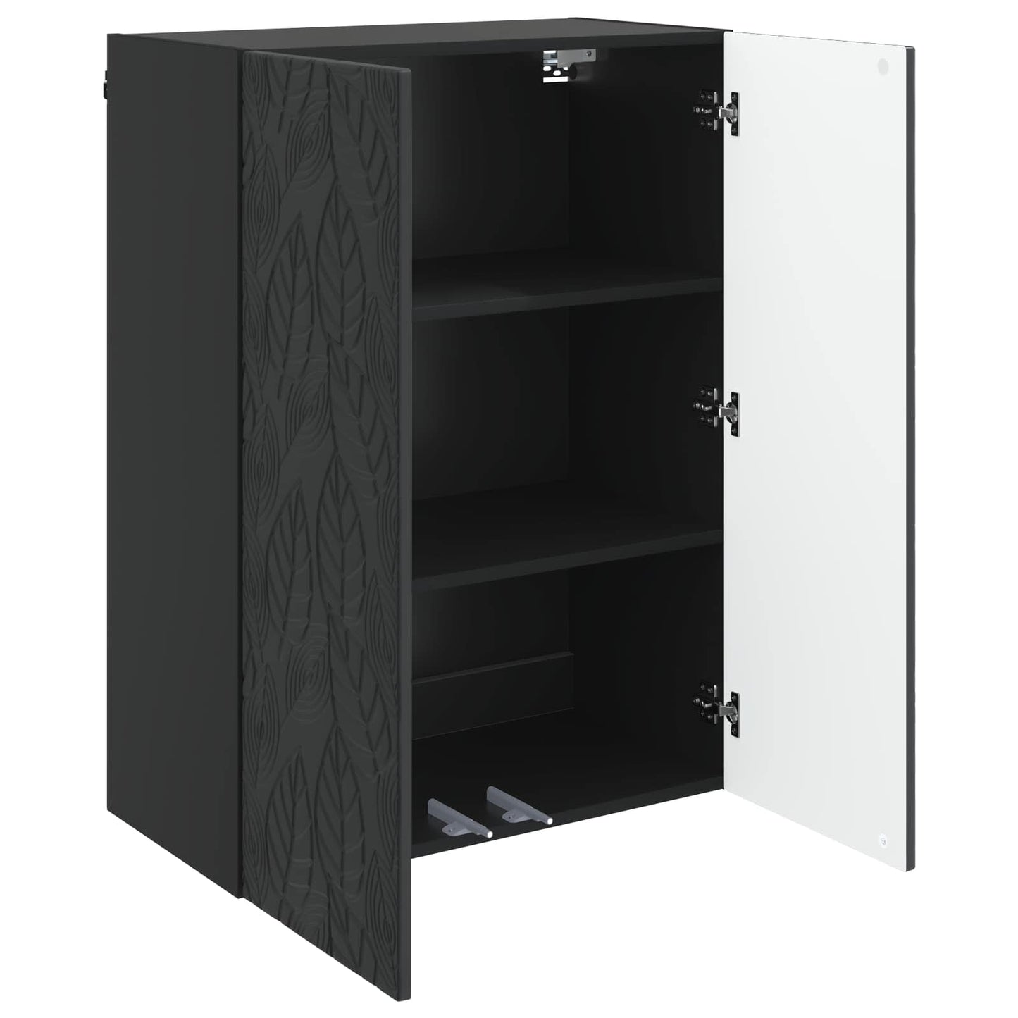 Vegghengt skap Svart 66 x 34,5 x 90 cm Konstruert tre