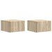 Vegghengt Sidebord 2 pcs Sonoma eik 34,5 x 33 x 20 cm