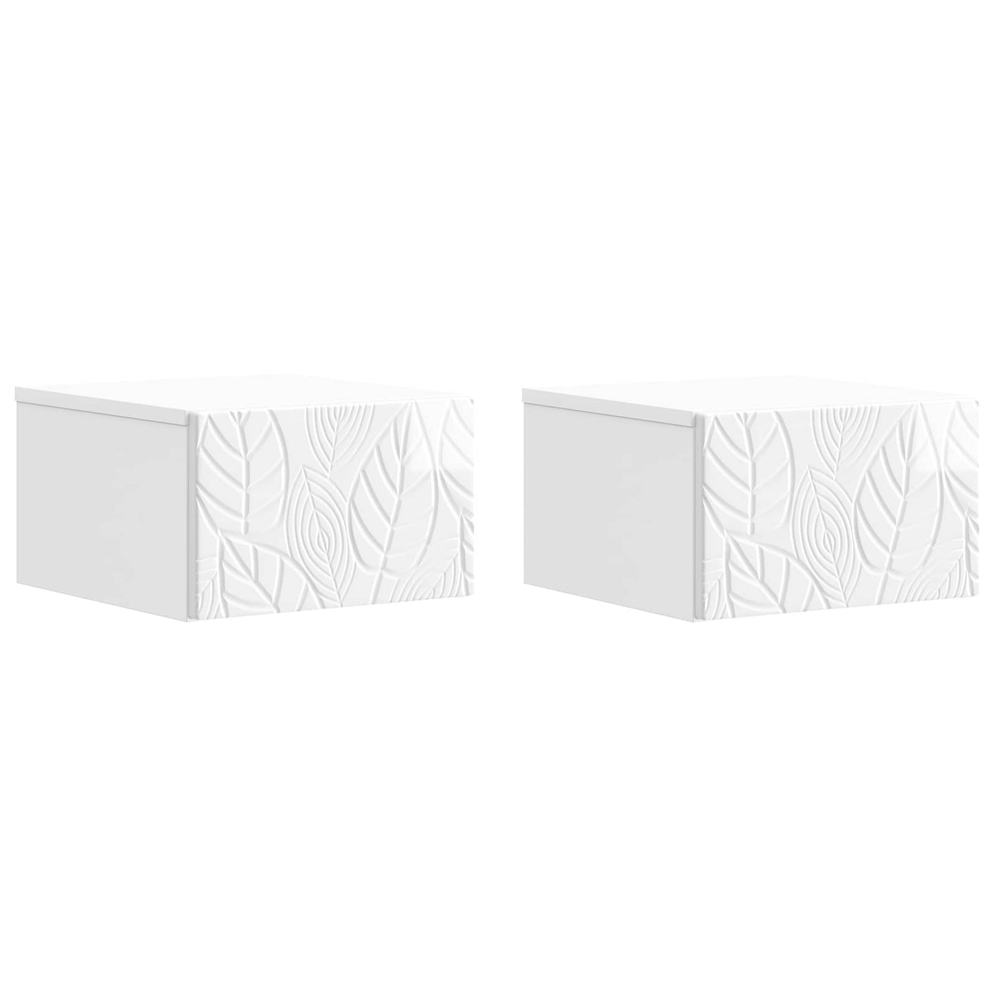 Vegghengt Sidebord 2 pcs Høgglans hvit 34,5 x 33 x 20 cm