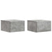 Vegghengt Nattbord 2 pcs Betonggrå 49 x 34,5 x 20 cm