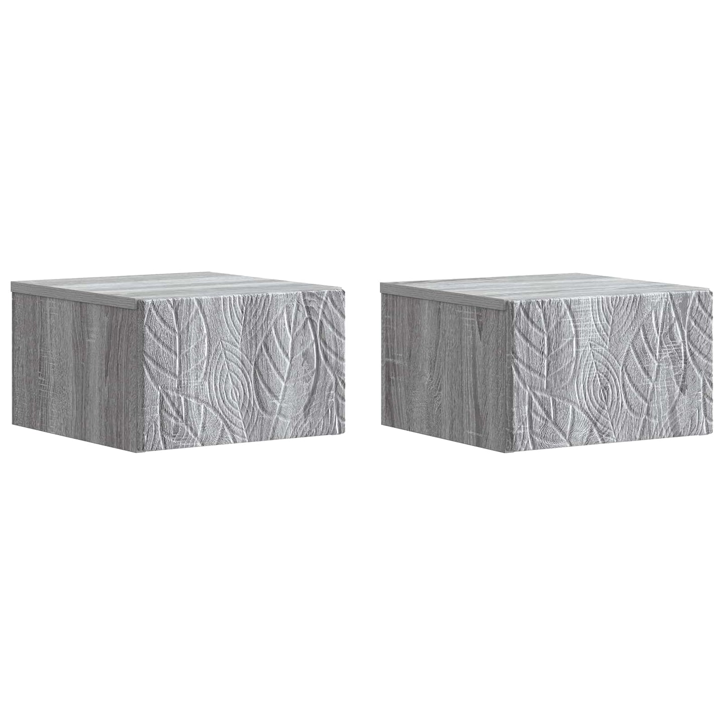 Vegghengt Nattbord 2 pcs Grå Sonoma 49 x 34,5 x 20 cm