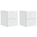 Vegghengt Nattbord 2 pcs Hvit 34,5 x 33 x 40 cm Konstruert tre