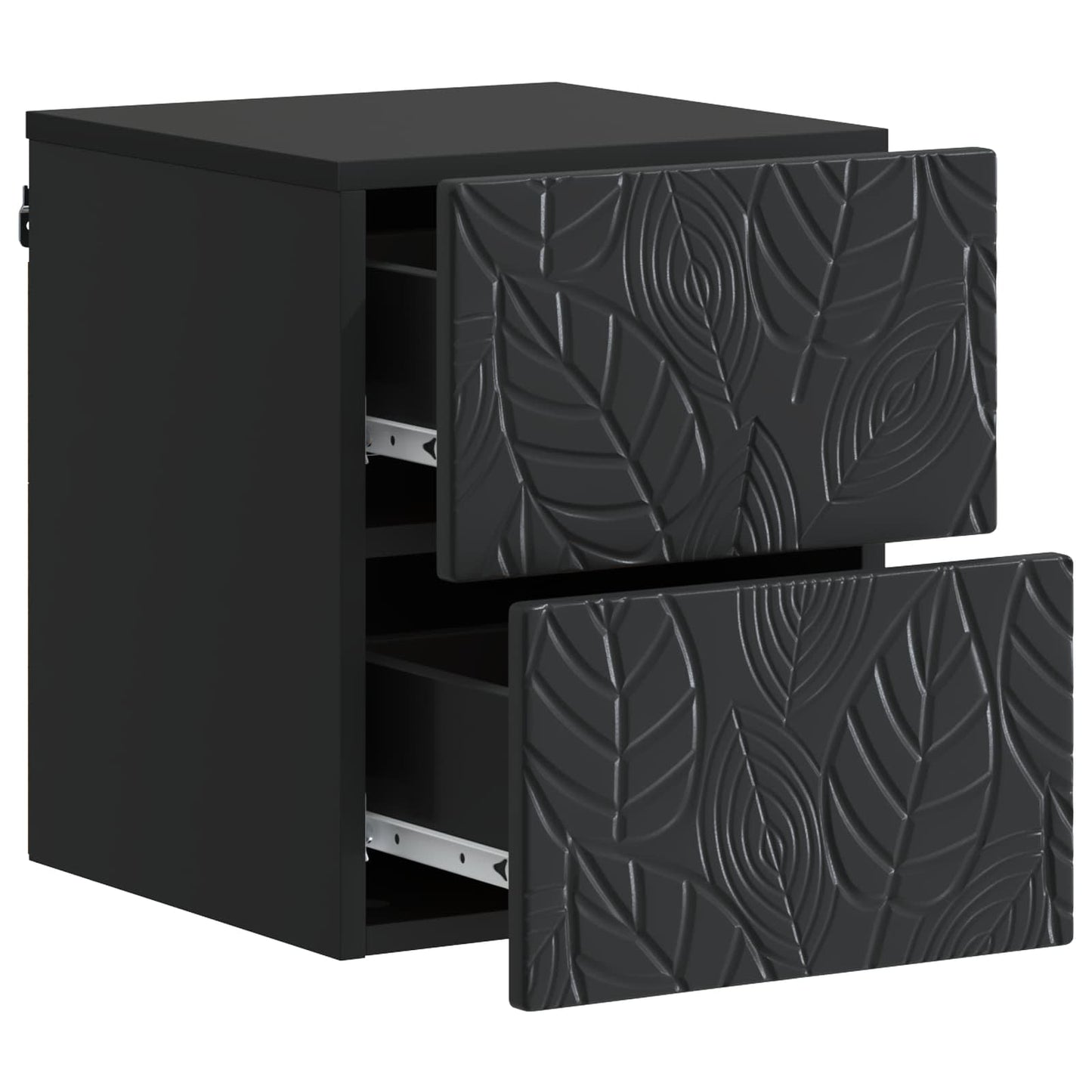 Vegghengt Nattbord 2 pcs Svart 34,5 x 33 x 40 cm Konstruert tre