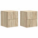Vegghengt Nattbord 2 pcs Sonoma eik 34,5 x 33 x 40 cm