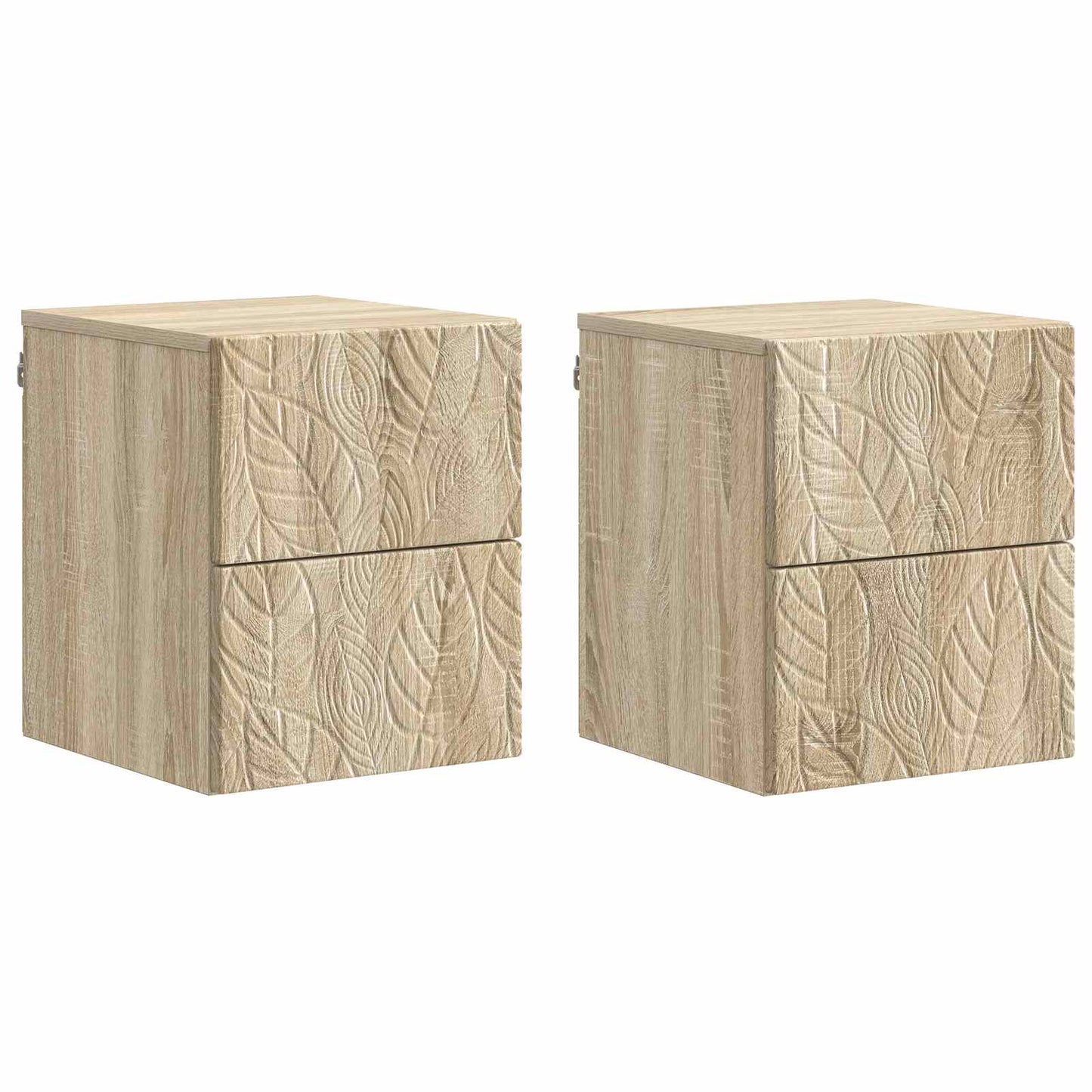 Vegghengt Nattbord 2 pcs Sonoma eik 34,5 x 33 x 40 cm