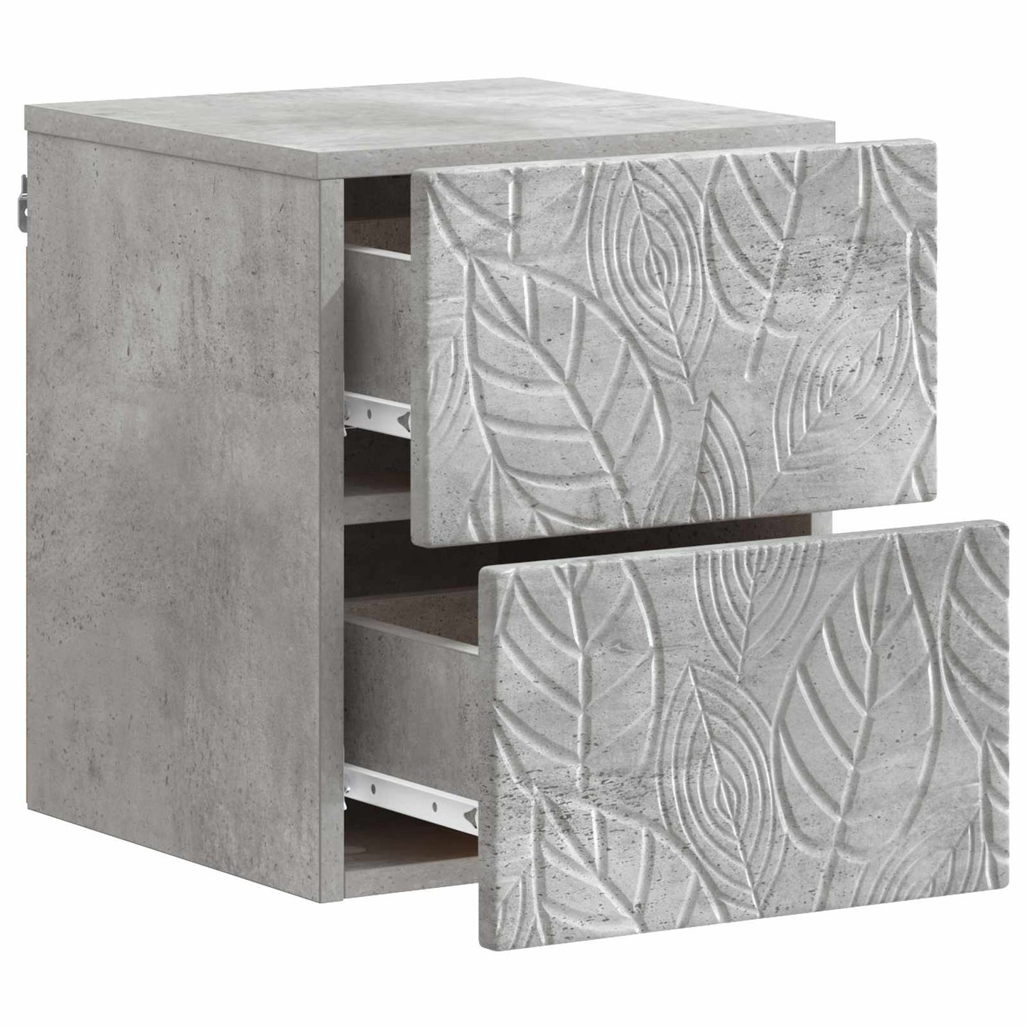 Vegghengt Nattbord 2 pcs Betonggrå 34,5 x 33 x 40 cm