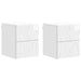 Vegghengt Nattbord 2 pcs Høgglans hvit 34,5 x 33 x 40 cm