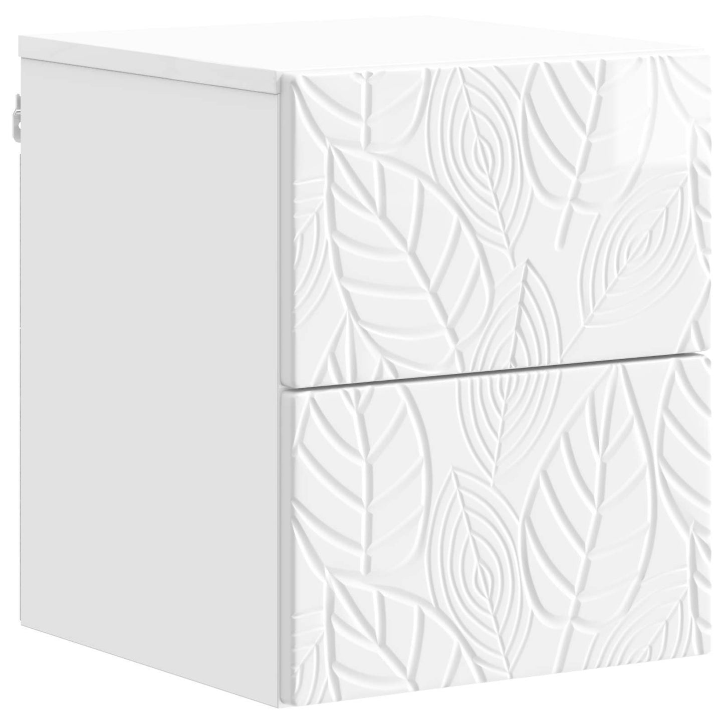 Vegghengt Nattbord 2 pcs Høgglans hvit 34,5 x 33 x 40 cm