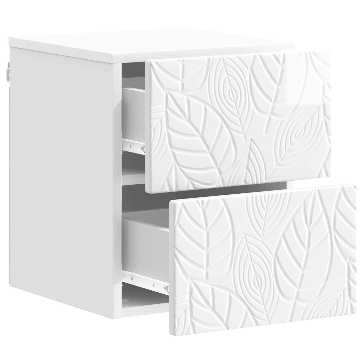 Vegghengt Nattbord 2 pcs Høgglans hvit 34,5 x 33 x 40 cm