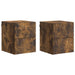 Vegghengt Nattbord 2 pcs Røkt Eik 34,5 x 33 x 40 cm