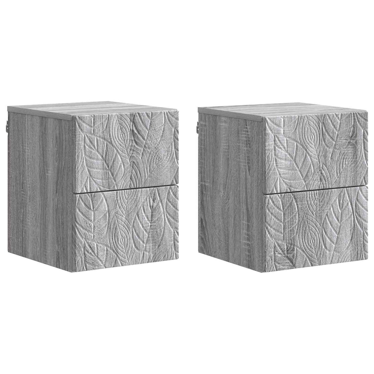 Vegghengt Nattbord 2 pcs Grå Sonoma 34,5 x 33 x 40 cm